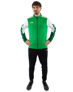 JAKO Trainingsanzug Polyester Dynamic (Jacke und Hose, sportiver Schnitt) grün/weiss/dunkelgrün Herren