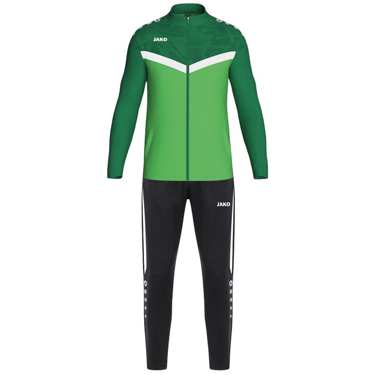 JAKO Trainingsanzug Polyester Iconic (Jacke und Hose, sportiver Schnitt) grün/dunkelgrün Herren