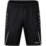 JAKO Training Pants (Short) Challenge - Double-Stretch-Knit, Side Pockets with Zipper - black/grey Boys