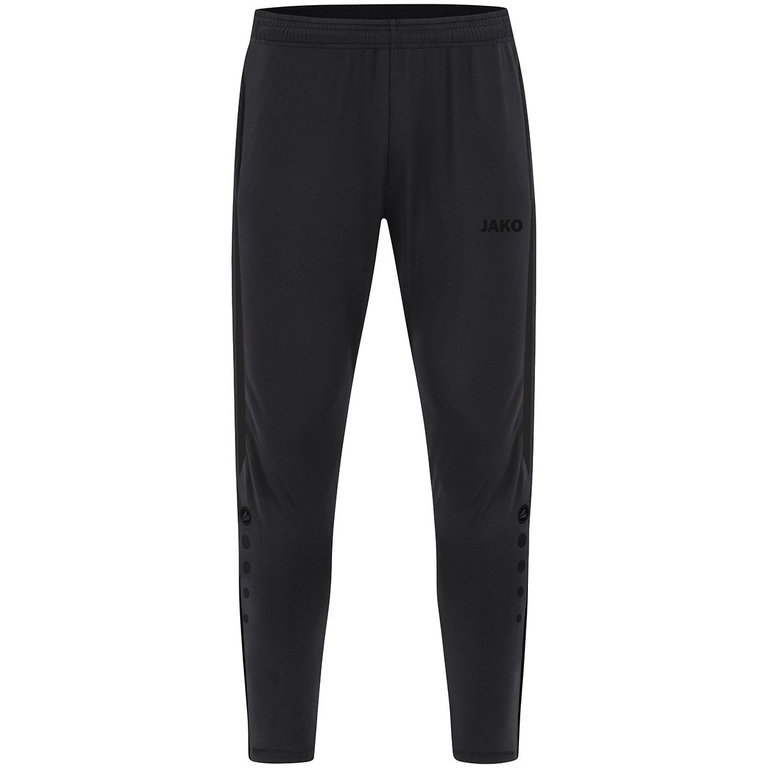 JAKO Trainingshose Power (Stretch-Knit-Polyester, Seitentaschen mit Reißverschluss) lang schwarz Kinder