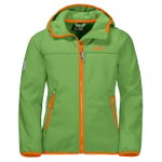 Jack Wolfskin Softshell Jacket Fourwinds (wind & water repellent) green Kids