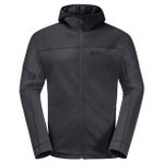 Jack Wolfskin Fleece Jacket Hirschberg Hooded Fullzip Phantom Grey Men