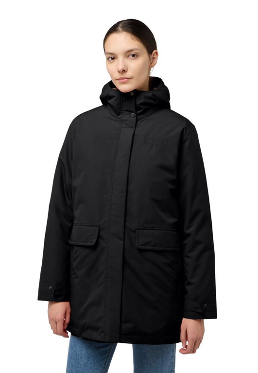 Jack Wolfskin Wintermantel Wintertor Parka (wasserdicht, Fleece-Futter) schwarz Damen