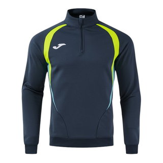 Joma Langarmshirt Championship 20 Sweatshirt (1/4 Zip, bequem, rec. Polyester) marineblau/neongelb Herren