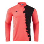 Joma Langarmshirt Picacho City Sweatshirt (1/4 Zip, strapazierfähig, bequeme Passform) coralrot/schwarz Herren