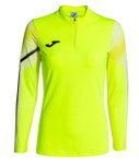 Joma Lauf-Langarmshirt Elite XI (Sweatshirt, Half-Zip) fluogelb/schwarz Damen