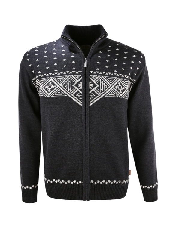 Kama Sweater Pullover 4065 Full Zip (Merino Wool) graphite grey Men's