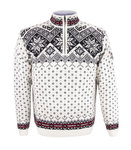 Kama Sweater Pullover 4082 Half Zip mit Nordischen Muster (Merinowolle) weiss Herren