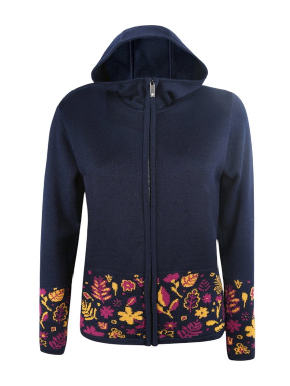 Kama Kapuzenpullover 5049 Full Zip (Merinowolle-Mischung, warm) navyblau Damen