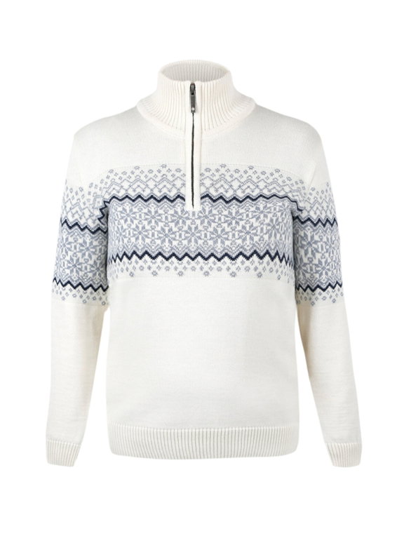 Kama Sweater Pullover 5058 Half Zip (Merinowolle) weiss Damen