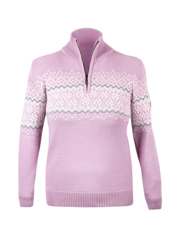 Kama Sweater Pullover 5058 Half Zip (Merinowolle) pink Damen