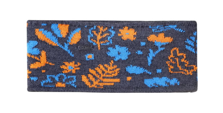 Kama Stirnband C51 (Merinowolle) - graphitgrau/orange/blau - 1 Stück