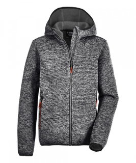 Killtec Strickfleecejacke mit Kapuze (warm, gemütlich) anthrazitgrau Kinder