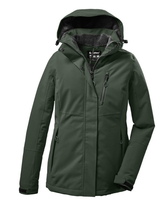 Killtec Winterjacke KOW 140 mit Kapuze (wasser- und winddicht) grüngrau Damen