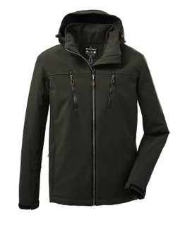 Killtec Softshelljacke mit abzippbarer Kapuze (Fleecefutter, wasserabweisend) dunkelgrün Herren