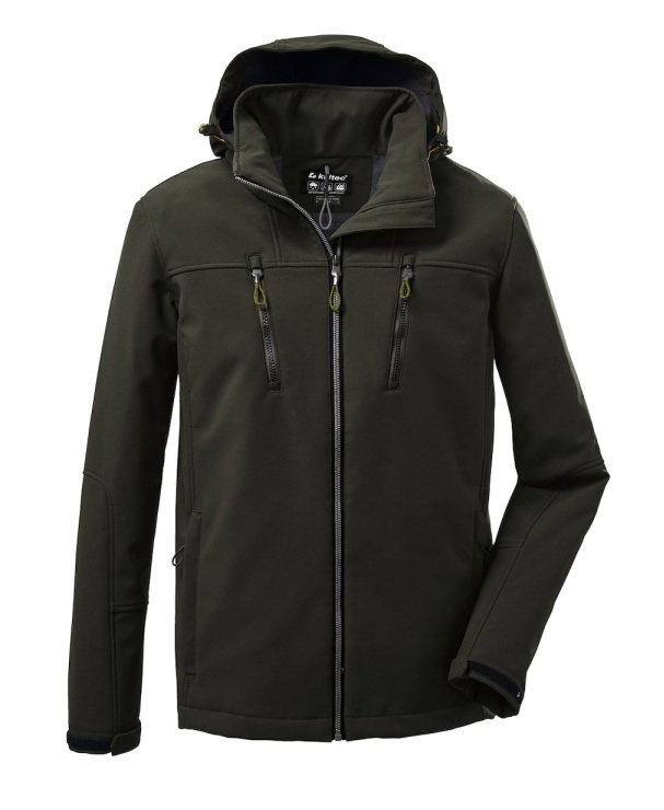 Killtec Softshelljacke mit abzippbarer Kapuze (Fleecefutter, wasserabweisend) dunkelgrün Herren