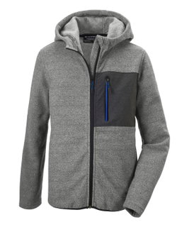 Killtec Strickfleecejacke Kow 200 mit Kapuze (warm, Midlayer) hellgrau Kinder