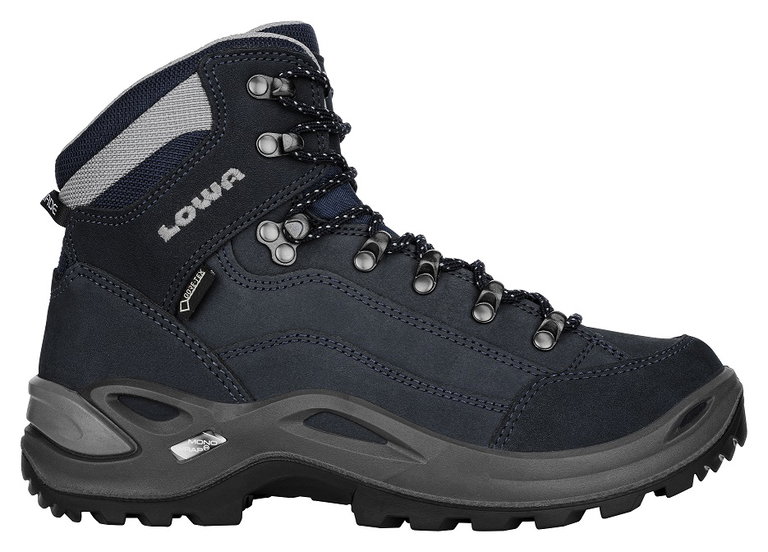 Lowa Wanderschuhe Renegade Mid GTX (All-Terrain, Nubukleder, wasserdicht) navyblau/grau Damen