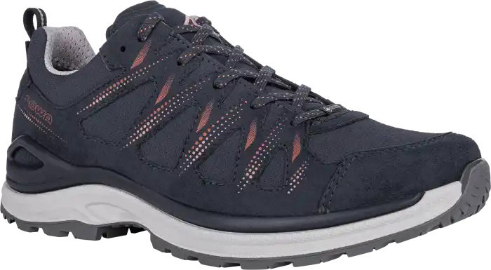 Lowa Wanderschuhe Innox Evo II GTX (All-Terrain, Textil/Mikrofaser, wassderdicht) navyblau/rotholz Damen