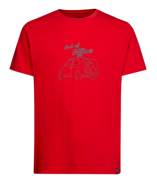 La Sportiva Wander-/Freizeit Tshirt Cinquecento - Out of Office - (Baumwolle) rot Herren
