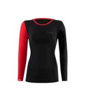 Lenz Functional Underwear Long Sleeve Merino 6.0 Round Neck Black/Red Women