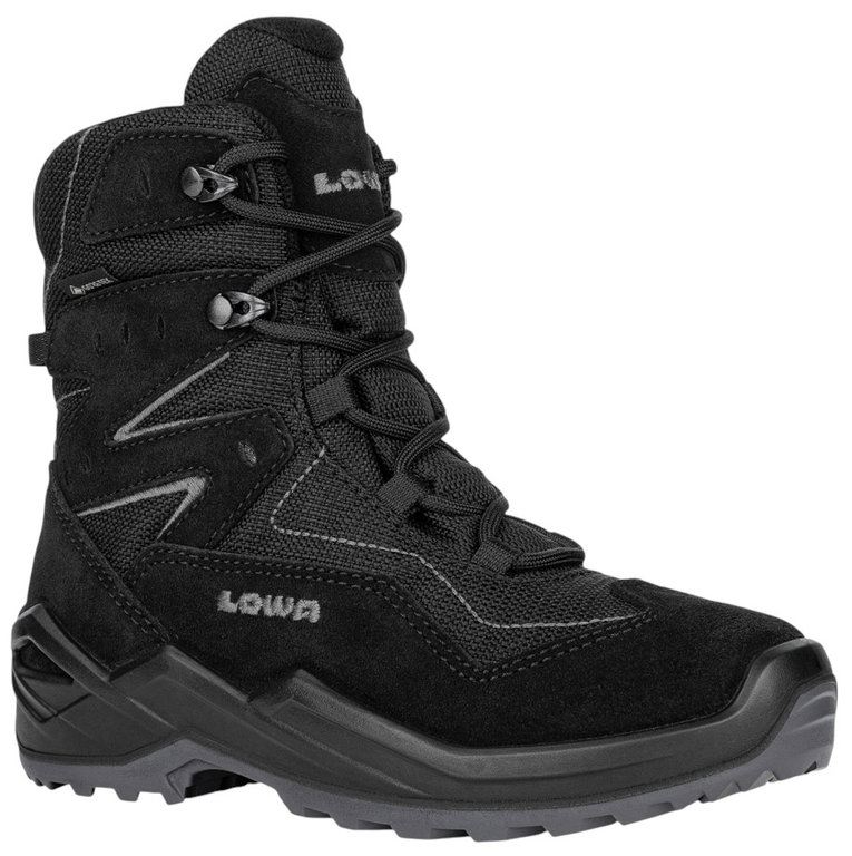 Lowa Winter Boots Lino Hi GTX (Suede/Textile, waterproof) black/grey toddlers