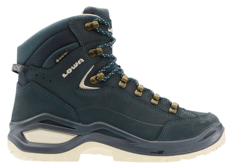 Lowa Wanderschuhe Renegade Evo Mid GTX (All-Terrain, Nubukleder, wasserdicht) navyblau/dune Damen