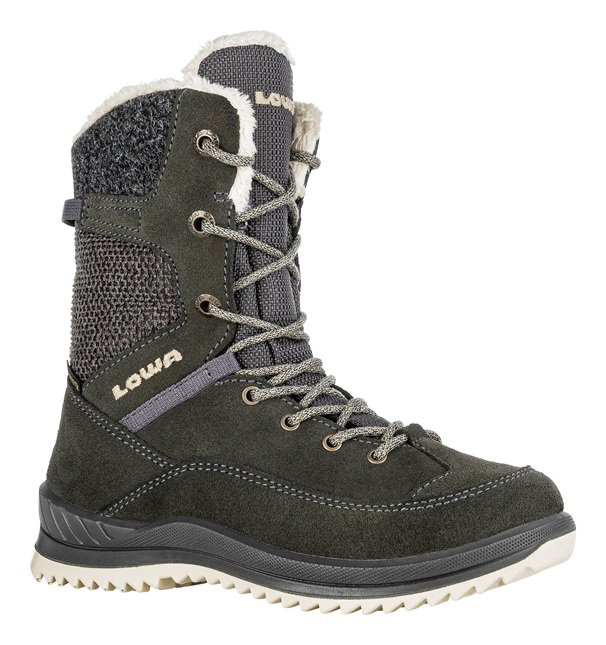 Lowa Winterstiefel Bianca High GTX (Veloursleder/Textil, wasserdicht) 2024 anthrazitgrau/champagn Mädchen