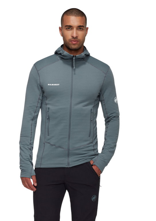 Mammut Taiss Light ML Hooded Fleece Jacket (Midlayer, 4-Way Stretch) grey Men's