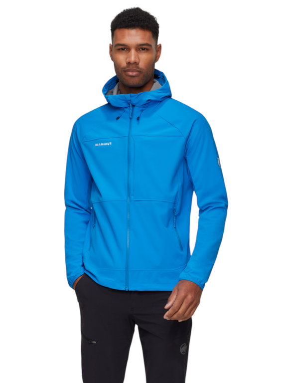 Mammut Softshell-Wanderjacke Ultimate Comfort SO Hooded (4‑Wege-Stretch, winddicht) blau Herren