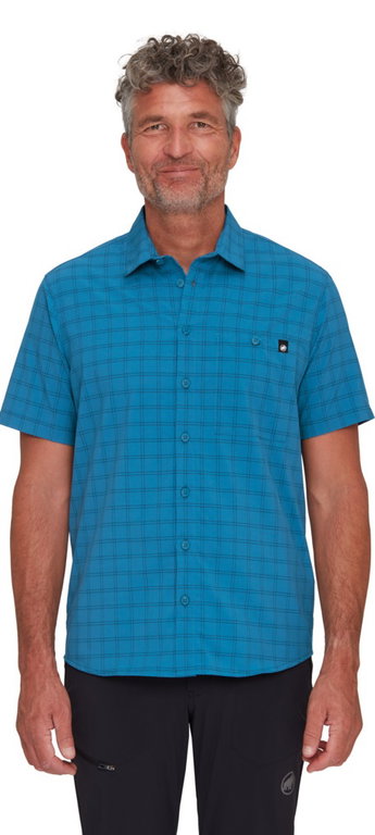 Mammut Hiking Shirt Lenni Short Sleeve 2024 (with Chest Pocket) deep blue/marine blue Men