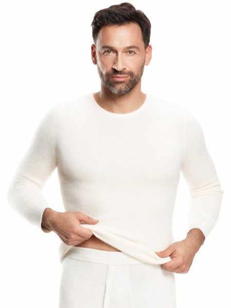 Medima Unterwäsche Shirt Langarm (100% Angora) weiss Herren (Gr. M-L)