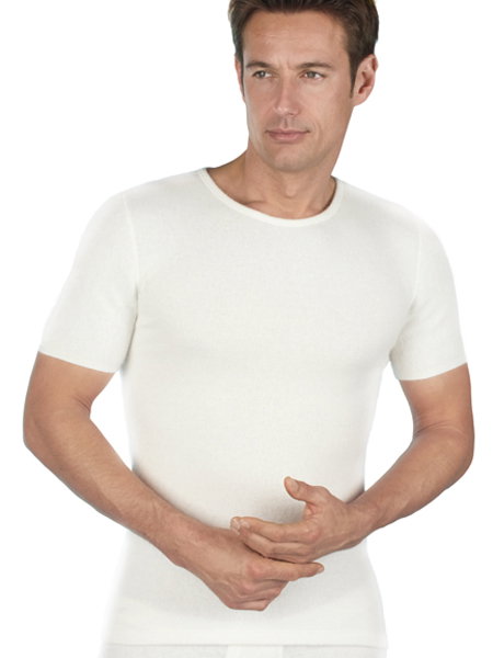 Medima Unterwäsche Tshirt (50% Angora) Kurzarm weiss Herren (Gr. XL-XXL)