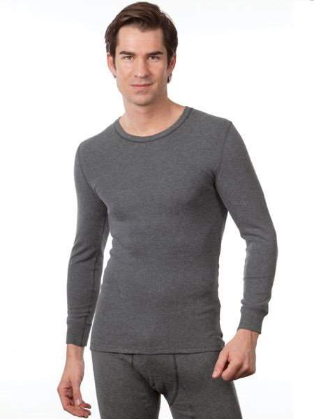 Medima Unterwäsche Langarmshirt Hemd (Angora und Baumwolle) grau Herren (Gr. S-L)