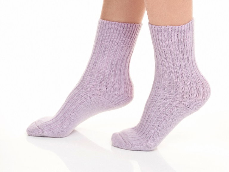 Medima Wollsocke Kuscheldinger ABS violett Damem - 1 Paar