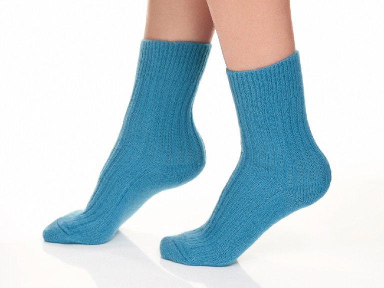Medima Wollsocke Kuscheldinger ABS royalblau Damem - 1 Paar