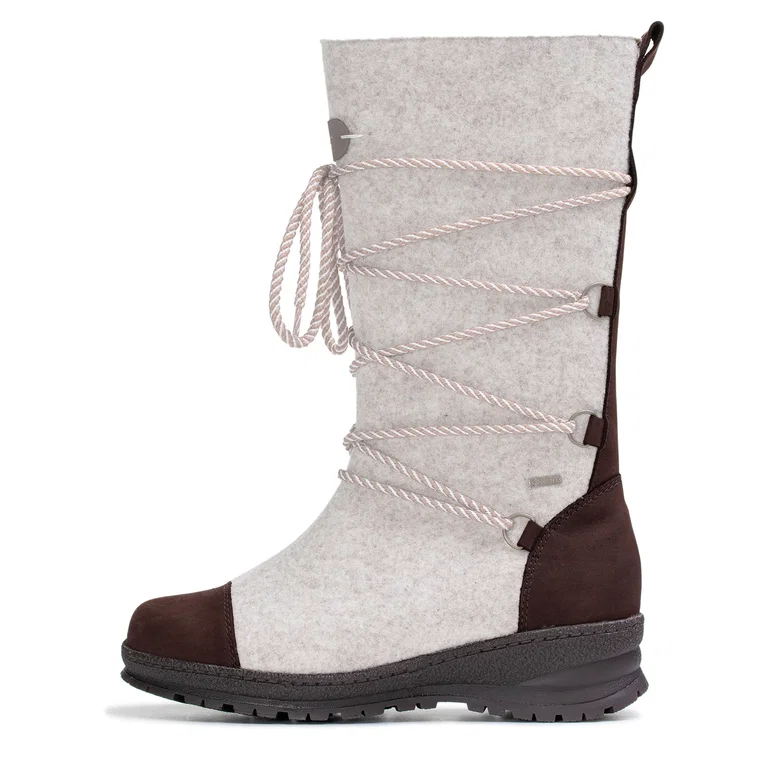 Pomar Winterstiefel Saana GTX (Filzstiefel, wasserdicht, breit, extrem warm) hellgrau Damen