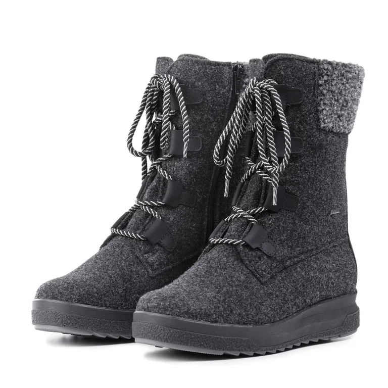 Pomar Winterstiefel Reki GTX (Filzstiefel, wasserdicht, breit, extrem warm) granitgrau Damen