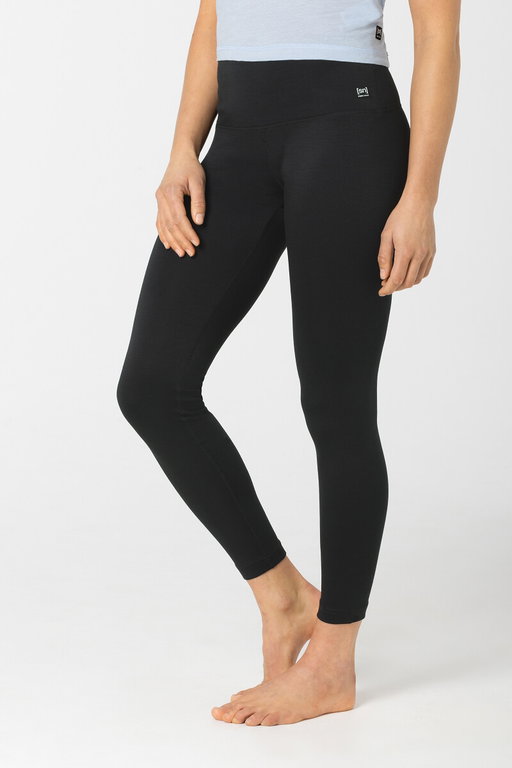 super natural Sporthose Super Tights (Merinowolle, weicher Tragekomfort, atmungsaktiv) enganliegend schwarz Damen