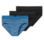 Schiesser Slip Rio Organic Cotton Webgummibund (Schlüpfer) blau/schwarz uni/gestreift Herren - 3 Stück