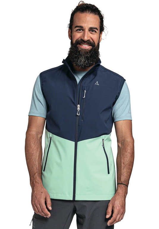 Schöffel Softshellweste Tonion Vest (atmungsaktiv, winddicht) dunkelblau/mint Herren