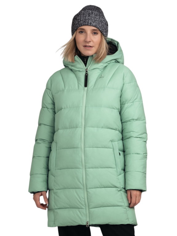 Schöffel Winter Parka Urban Insulated Style Boslix (warming thanks to down filling) light green ladies