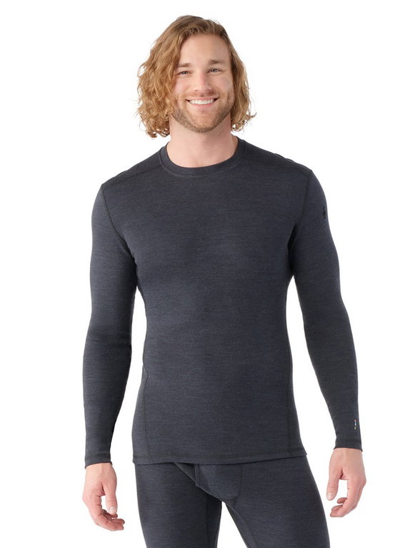 Smartwool Functional Underwear Long Sleeve Shirt Classic Thermal (warming Merino wool, Round Neck) dark grey Men's
