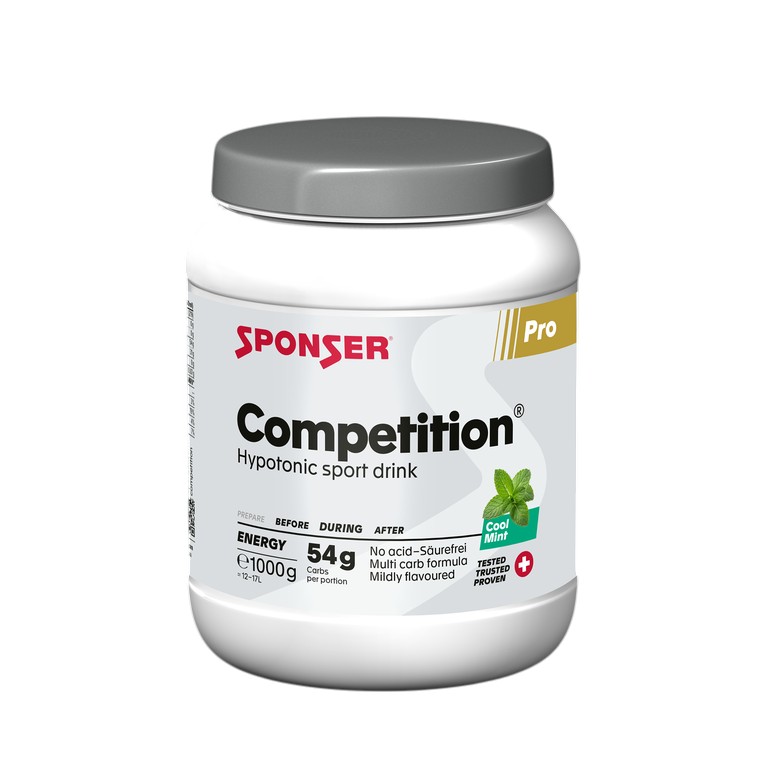 Sponser Sportgetränk Energy Competition (säurefrei, hypotonisch, Menthol mit kühlender Wirkung) Minzextrakt 1000g Dose