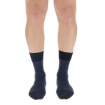 UYN Tagessocke Crew Athlesyon Comfort Stripes dunkelblau - 1 Paar