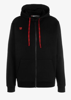 Wilson Trainingsjacke Fundamentals Cotton Zip mit Kapuze (Baumwolle) schwarz Herren
