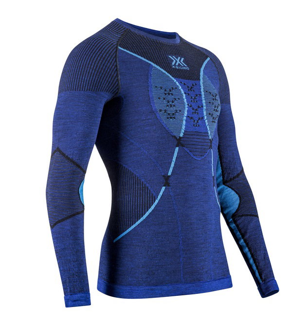 X-Bionic Funktionsunterwäsche Langarmshirt Merino-Natural Shirt (Merinowolle) blau Herren