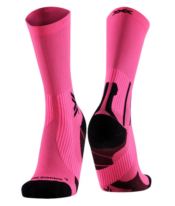 X-Socks Laufsocke Run Perform Crew fluo pink/schwarz Herren - 1 Paar