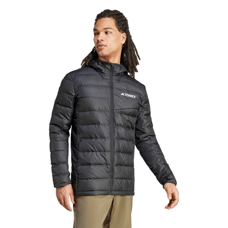 adidas Daunenjacke Terrex Multi Light Hooded (warm, wasserabweisend) schwarz Herren