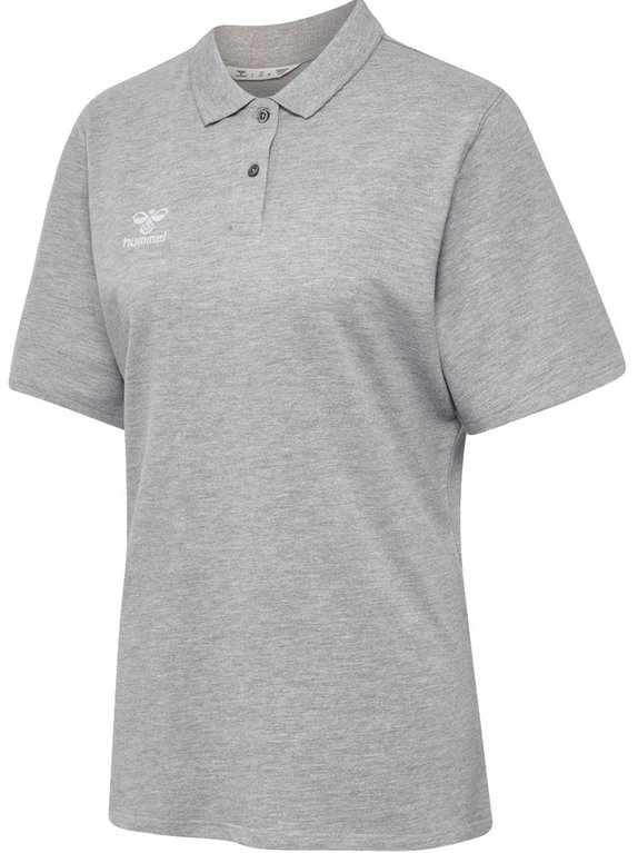 hummel Sport/Freizeit-Polo hmlGO 2.0 (Bio-Baumwolle) Kurzarm grau Damen